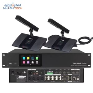 وحدة تحكم مؤتمرات بمصفوفة فيديو HD 4×1 وسماعات وميكروفون مدمجة