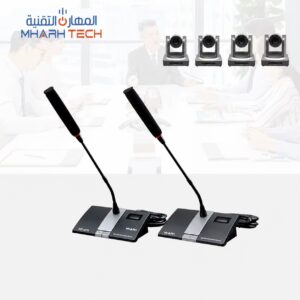 نظام ميكروفونات اجتماعات رقمي سلكي بمصفوفة فيديو HD 4×1