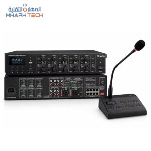 أمبليفاير ميكسر 6 قنوات 120/240 وات بمصفوفة وميكروفون نداء عن بعد