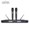 ميكروفون يدوي لاسلكي UHF مزدوج القناة ديناميكي معدني